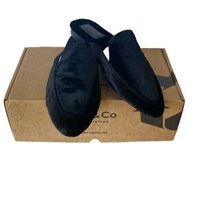 Rag & Co Women's Batiste Black Velvet Mule Slip On Loafer Size 8